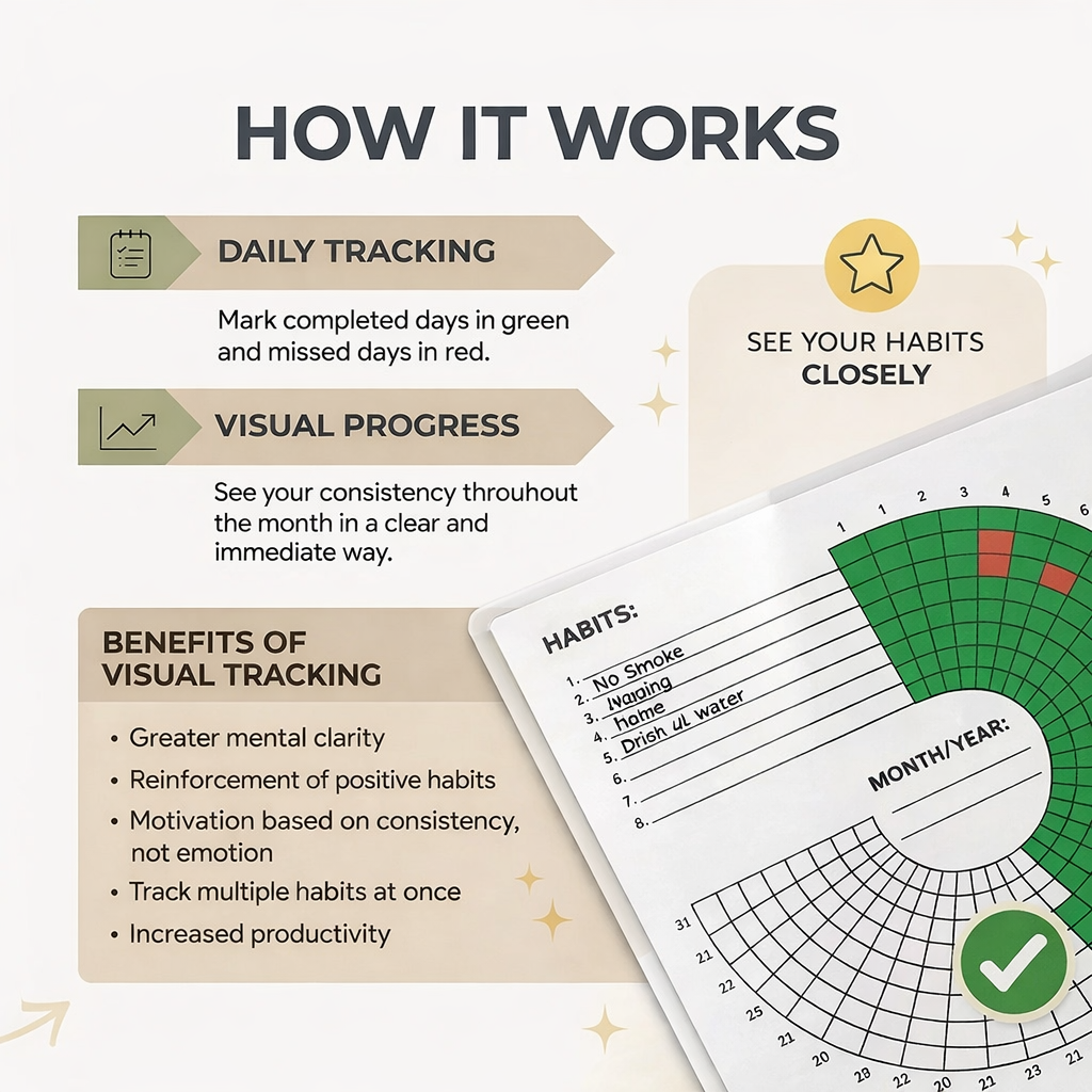 31-DAY HABIT TRACKING 🗓️ MONTHLY WHEEL HABIT TRACKER 🎯 - CIRCLE TRACKER 🔵 PRINTABLE 🖨️ INSTANT DOWNLOAD ⚡